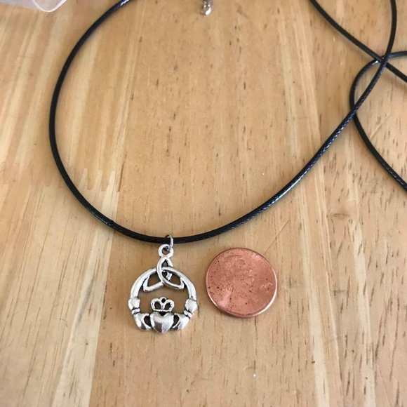 Celtic Irish Claddagh Triquetra Trinity Knot Necklace Set of 4 - Picture 4 of 4